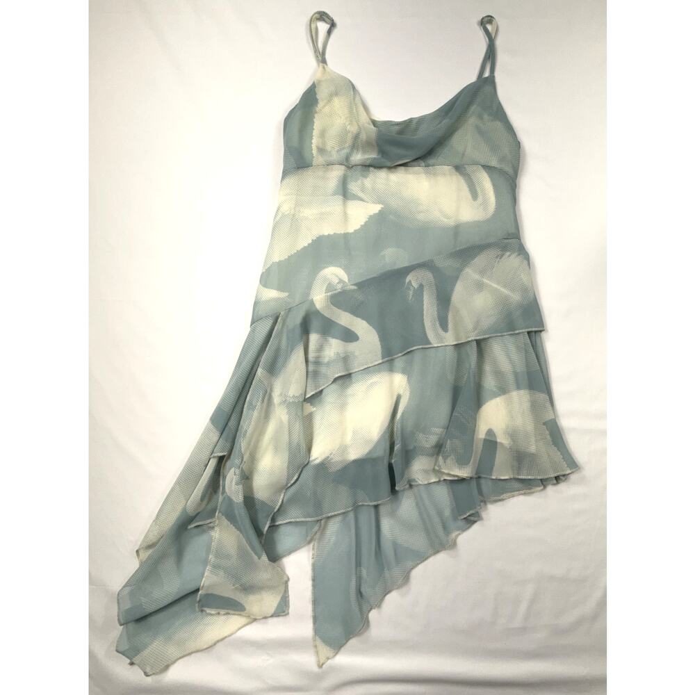 Kimchi Blue Angie chiffon asymmetrical mini dress Urban Outfitters Sz L - Picture 2 of 12